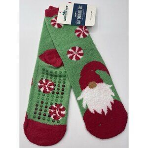 NEO Cozy Cabin Boot Sock SL Crew Santa Gnome Socks Mens Large 8-12.5 Christmas‎